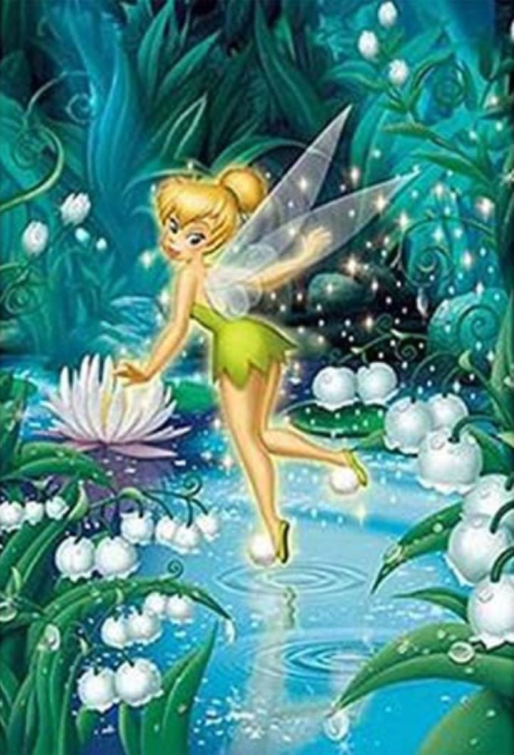 DIY 5D Diamond Painting Kit – Princess TinkeBel Stitch Full Drill Round Diamond Art For Adults, 16x12 Inch Craft