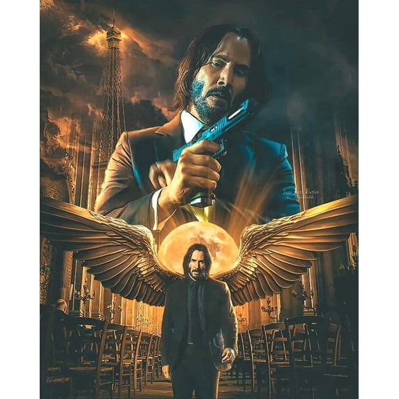 DIY 5D diamond painting kit for adults diamond painting "John Wick 4" full diamond crystal rhinestone embroidery craft kit for home wall decoration gifts
