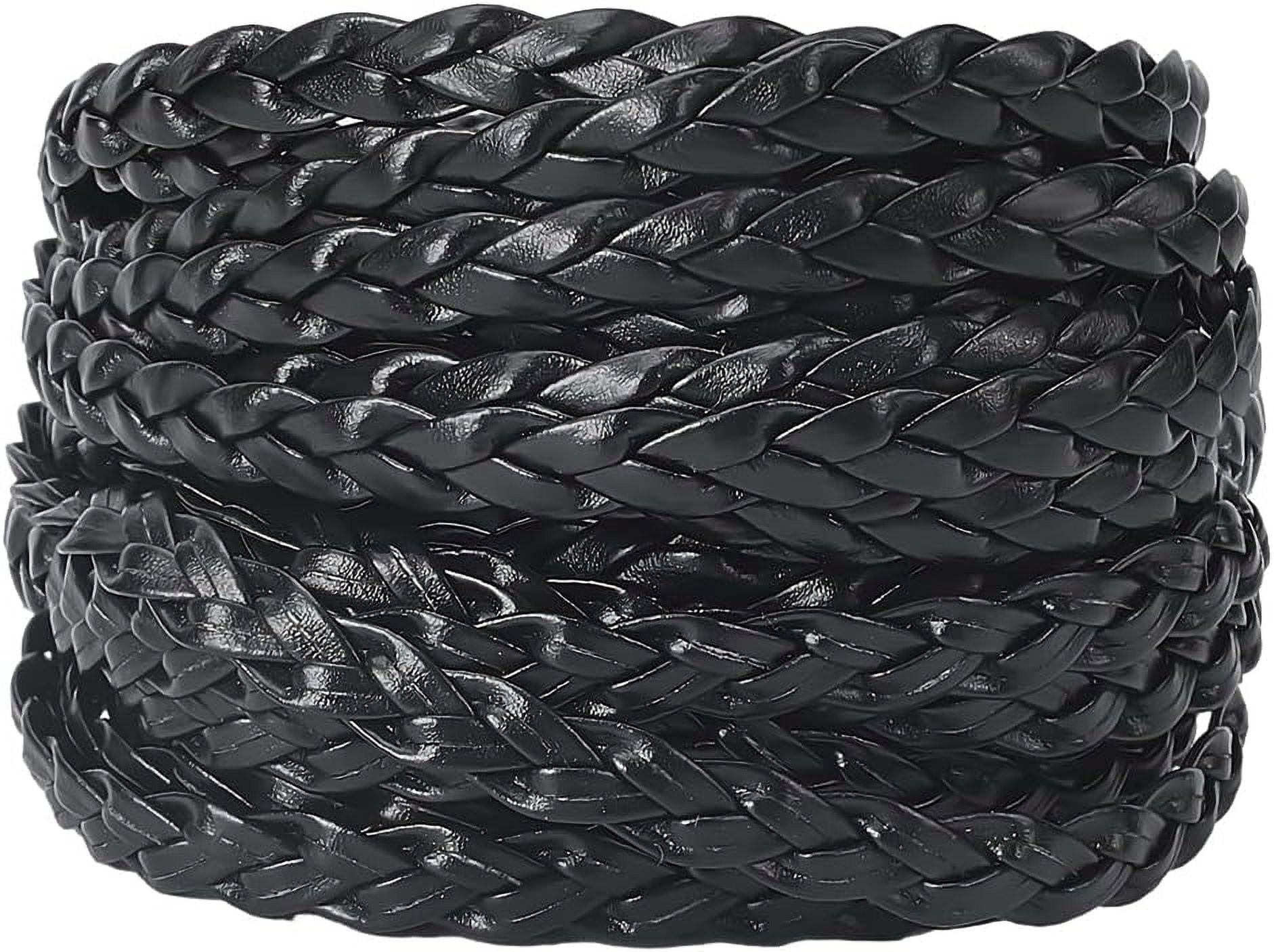DIY 5m x 7mm Black Leather Cord PU Leather Rope 2mm Thick Flat Folded ...