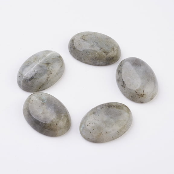 DIY 5pc Natural Labradorite Flat Back Cabochons Oval 18x13mm
