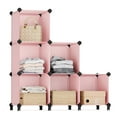 thumbnail image 1 of DIY 6 Cube Storage Organizer Cube Bookshelf Pink, 1 of 8