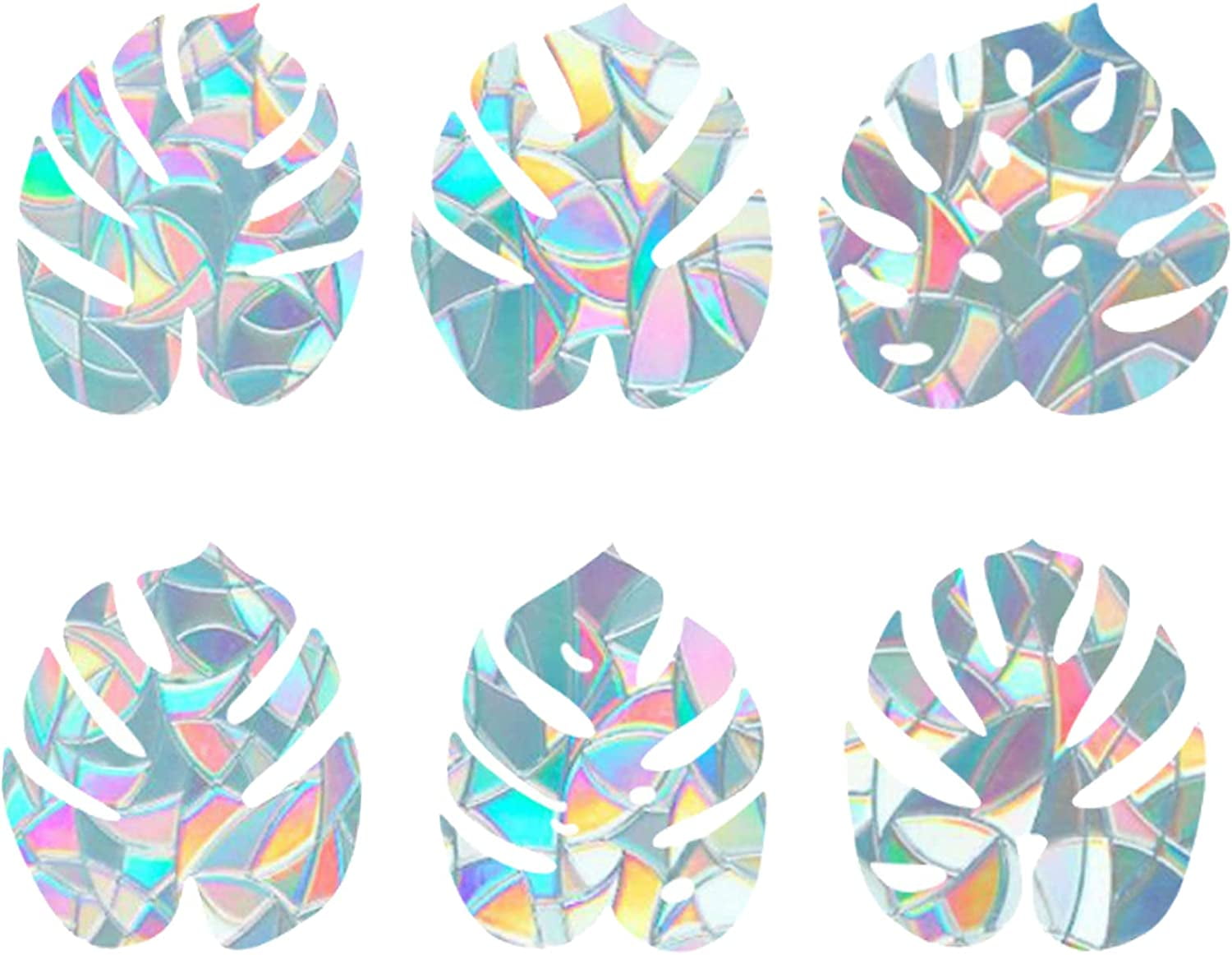 6 Inch Window Sticker 6x7 Inch Leaf Window Clings Static Rainbow Window Stickers Anti ...