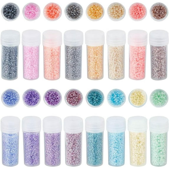 DIY 80G 12/0 Glass Seed Bead 2mm Glass Seed Beads Bulk Imitation Jade Glass Bead Mini Craft Beads Opaque Round Spacer Beads for Jewelry Making DIY Friendship Bracelets Necklace Earrings DIY