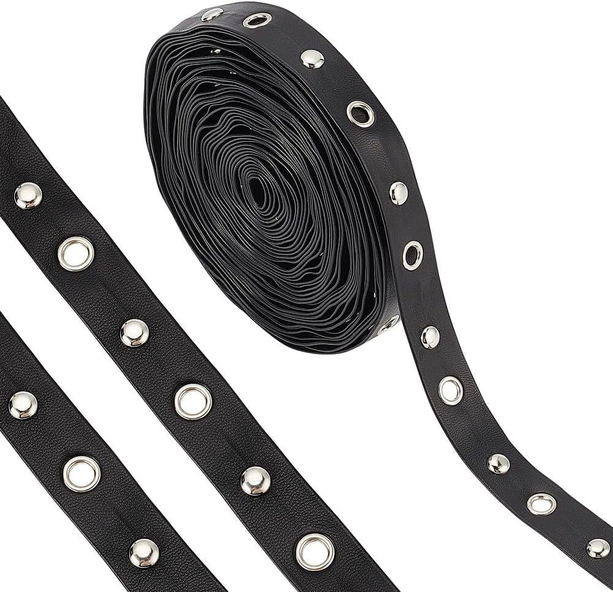 DIY 9 Yards(8.22m) Grommet Tape 19mm Wide Black Platinum Plated Eyelets ...