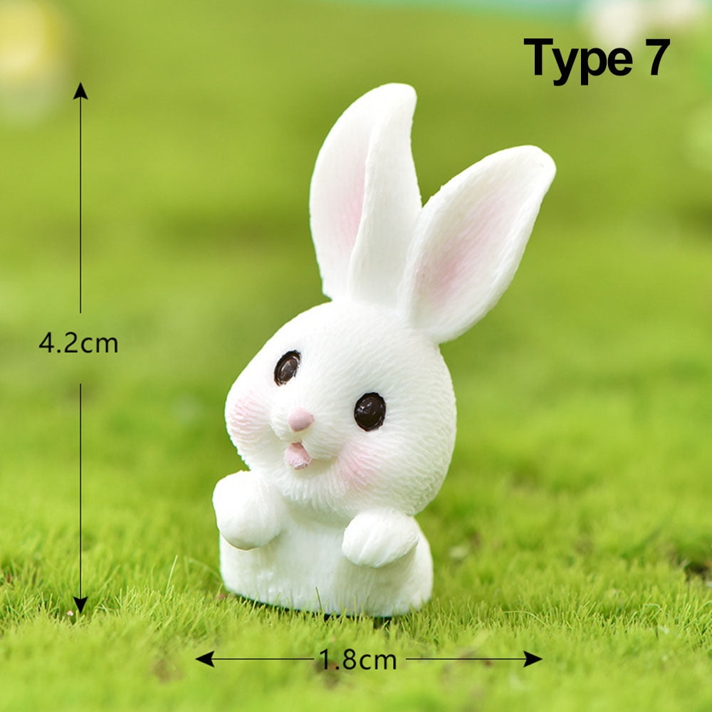 DIY Accessories Fairy Garden Micro Landscape Miniature Rabbit Figurine ...