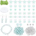 thumbnail image 1 of DIY Acrylic Beads Bracelet Making Kit Including Transparent Transparent & Pearl & Plating Acrylic Beads Elastic Thread Light Green Beads: 420pcs/set, 1 of 7