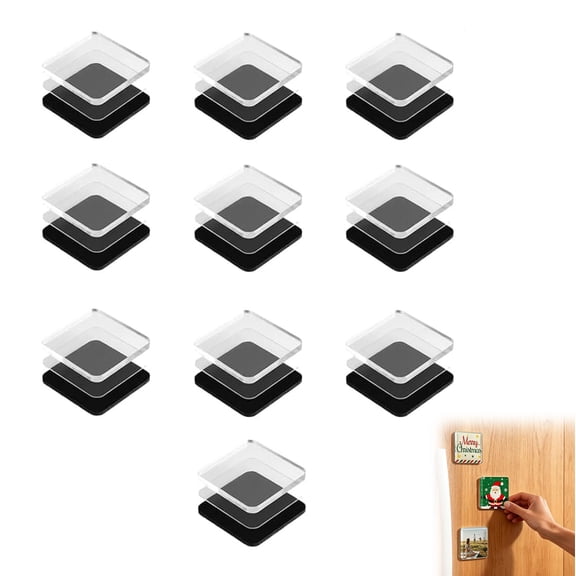 DIY Acrylic Fridge Magnets Kit with Adhesive Backing, 2"x2" Square Magnetic Photo Frames with Stunning 3D Effect, DIY Magnet Kit, for Crafts, Cabinets Classrooms (10 pcs)