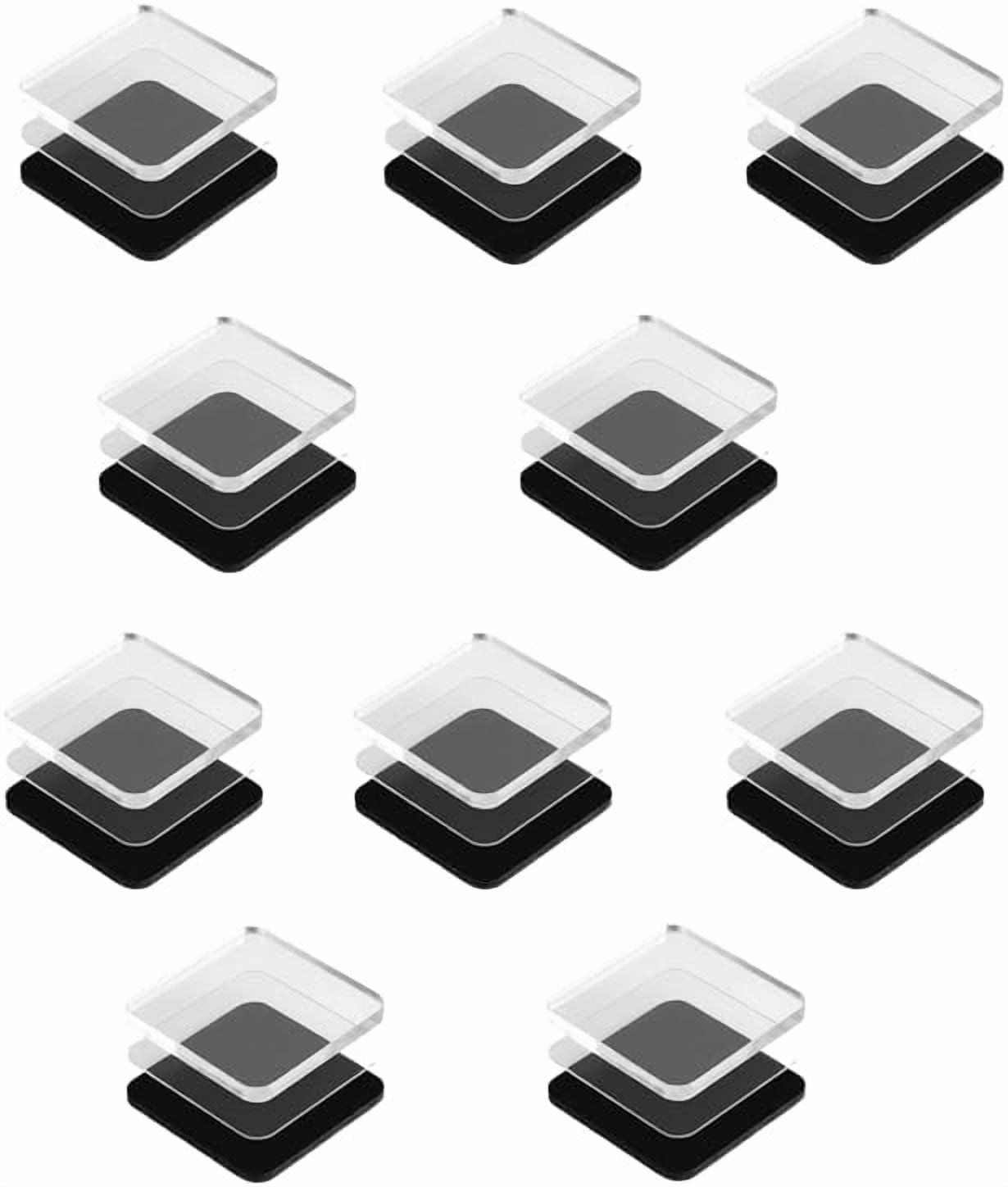 DIY Acrylic Fridge Magnets Kit with Adhesive Backing - Clear Fridge Magnets for Crafts - Strong Magnetic Sheets for Refrigerator, Classroom & Office, Custom Photo Magnets Set (10 Pack, 2” x 2”)