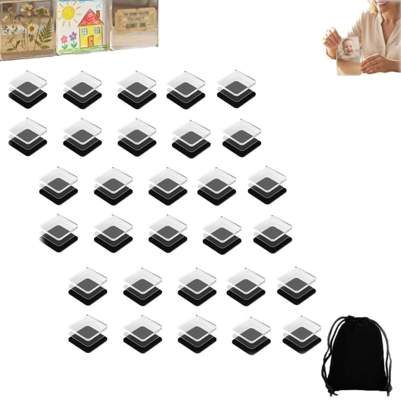 DIY Acrylic Fridge Magnets Kit with Adhesive Backing, Square Magnetic Photo Frames with Stunning 3D Effect, Easy Magnet Making, No Tools Needed, for Crafts, Cabinets Classrooms