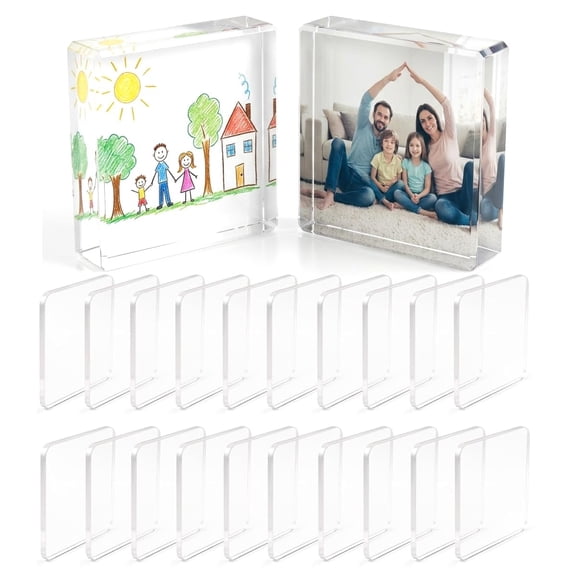 DIY Acrylic Magnet Kit, 2x2 Square Magnetic Photo Frames, Custom Fridge Magnets for Refrigerator, Home Office Decor, Photo Display