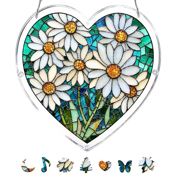 DIY Acrylic Puzzle Window – Floral Theme – Create A Dreamy Light And Shadow For Your Home (20cm/7.4inch)