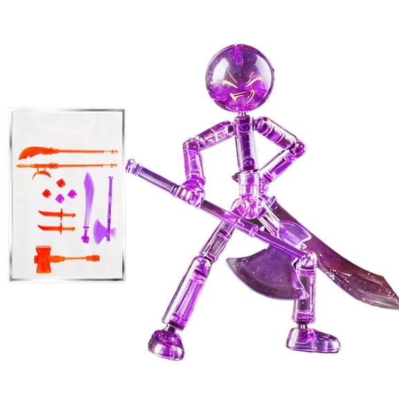 DIY Action Figures Building Set with 7, Multi-Jointed Movable Robot Figure Kit, Movable Joints Figure with Armament Pack for Creative Building and Desk Display