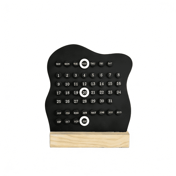 DIY Adjustable Perpetual Calendar, Novelty Wood Base Timeless Home Decor Desk Calendar, Modern Office Decor & Office Gifts for Coworkers, Women & Men