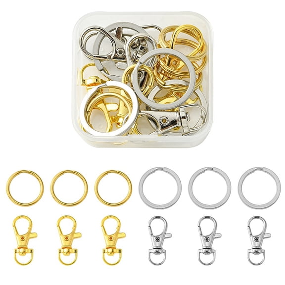 DIY Alloy Keychain Making Kit Mixed color 20~35x13~25x1.8~2.6mm