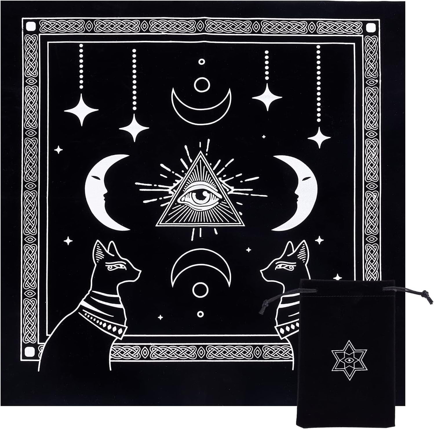 Velvet Tarot Tablecloth SSDH Altar Tarot Table Cloth W/Bag Wicca Table Cloth Pouch Wicca Supplies
