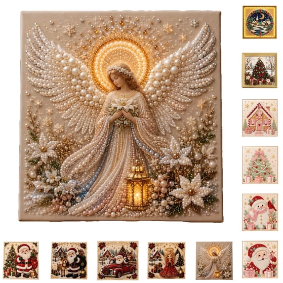 DIY Angel Pearl Diamond Painting Kit 3D Raised Bead Art Handmade Craft Home Wall Holiday Decor Paintings