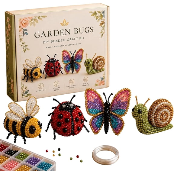 DIY Animal Bead Embroidery Kit, 4pcs 3D Animal Beading Crafts with Instructions, Cute Bead Art for Adults, Handmade Gift for Craft Enthusiasts