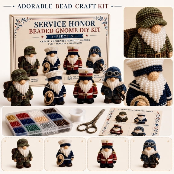 DIY Animal Beading Craft Kit for Adults & Teens, Cute 3D Beaded Animal Craft Set , Handmade Jewelry Art Craft Kit for Creative DIY Projects,Starter Embroidery Set for Craft Lovers,Cute Little Dwarf