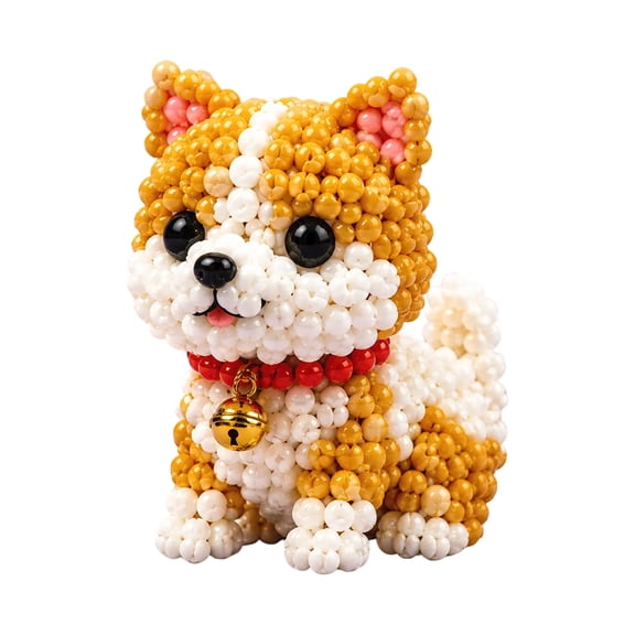DIY Animal Beading Kit, 3D Beaded Animal Kit for All Ages, Bead Embroidery Kit with Pre-Sorted Embroidery Beads, All-In-One Craft Supplies, Great for Relaxation (Dog)