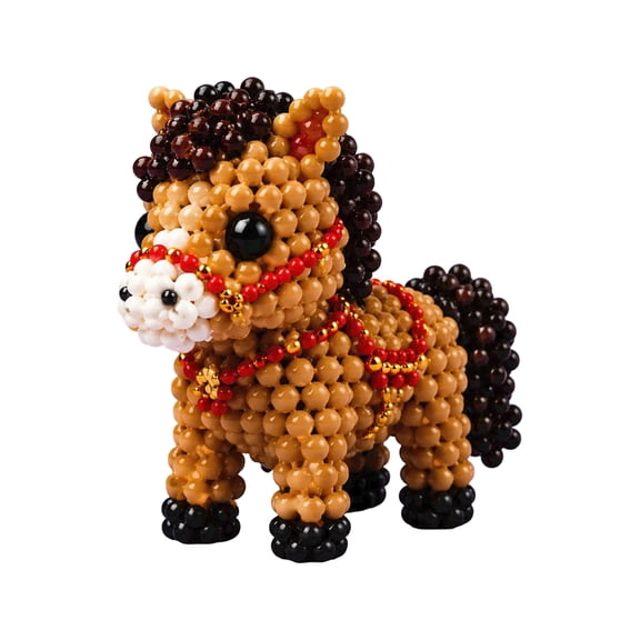 DIY Animal Beading Kit, 3D Beaded Animal Kit for All Ages, Bead Embroidery Kit with Pre-Sorted Embroidery Beads, All-In-One Craft Supplies, Great for Relaxation (Horse)