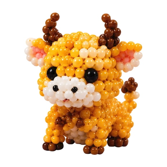 DIY Animal Beading Kit, 3D Beaded Animal Kit for All Ages, Bead Embroidery Kit with Pre-Sorted Embroidery Beads, All-In-One Craft Supplies, Great for Relaxation (Ox)