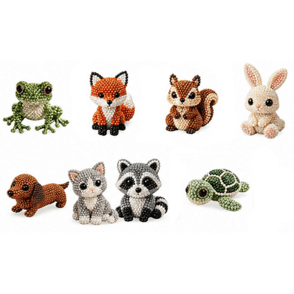 DIY Animal Beading Kit for Adults, Cute 3D Animal Bead Craft Set with Colorful Beads, Instructions and Accessories, Handmade DIY Jewelry Art Craft Kit