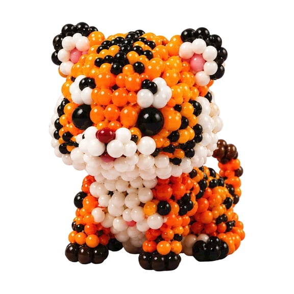DIY Animal Beading Kit for Adults & Teens, Cute 3D Animal Bead Craft Set with Colorful Beads and Instructions, Handmade Jewelry Art Craft Kit for Creative DIY Projects (Tiger)