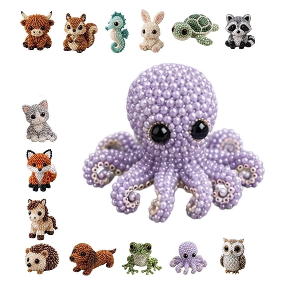 DIY Animal Beading Kit for Adults & Teens, Cute 3D Animal Bead Craft Set with Colorful Beads and Instructions, Handmade Jewelry Art Craft Kit for Creative DIY Projects(G)