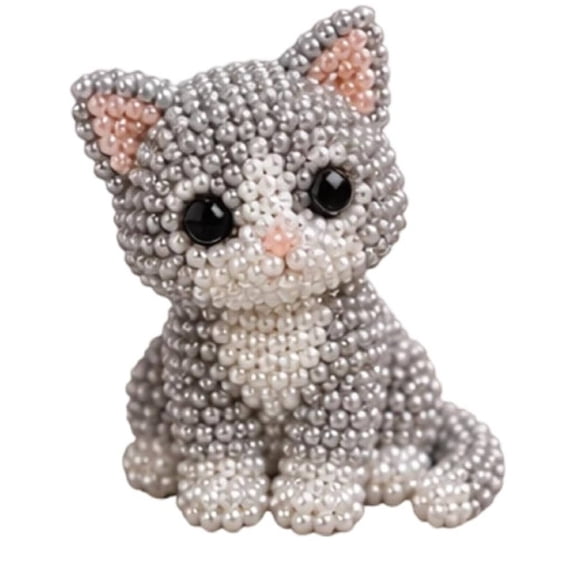 DIY Animal Beading Kit, Cute Bead Craft Animal Set with Colorful Beads and Instructions, Handmade Creative Jewelry Art Craft Kit, DIY Animals Beadwork Craft Kits for Adults(A)