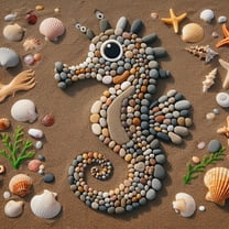 5D Diamond Painting Kits for Adults Cartoon Seahorse Pebbles Full Drill DIY Diamond Art for Adults Beginners Picture Art Crystal Painting for Home Wall Decor