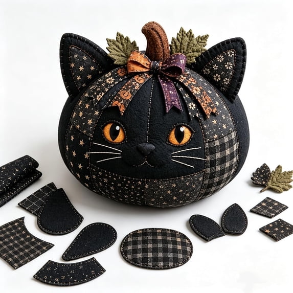 DIY Animal Pumpkin Sewing Kit, Cute Woodland Friends Fabric Craft Set, Pre-Cut Patchwork Sewing Project, Handmade Autumn Harvest Decoration For Home Display
