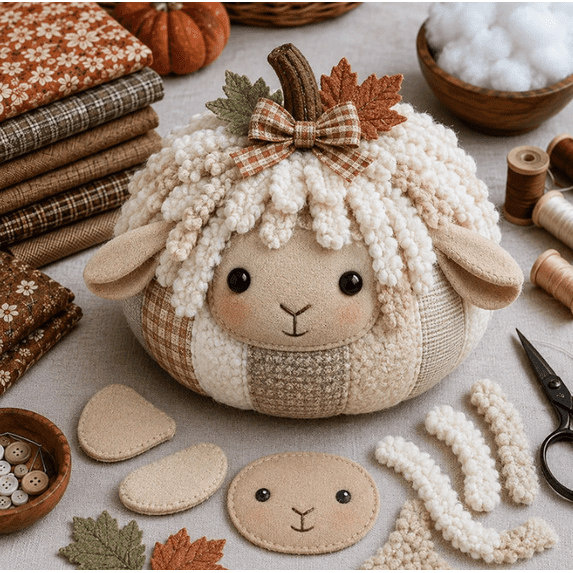 DIY Animal Pumpkin Sewing Kit, Woodland Animal Fabric Pumpkin Craft Supplies, Creative Indoor Fall Home Decoration