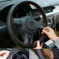 thumbnail image 1 of DIY Anti Slip Leather Car Steering Wheel Cover Universal Leather Car Steering Wheel Stitch on Wrap Cover, with Thread and Needle, 1 of 12