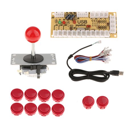 DIY Arcade Game Controller for Rapsberry Pi and Windows, 1x USB Board, 1 x 5 Pin and 10 Buttons