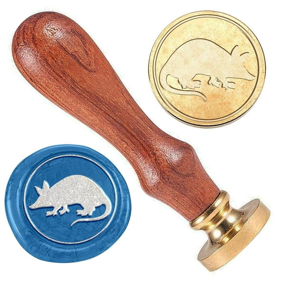 DIY Armadillo Wax Stamp Animal Wax Sealing Stamp 1" Brass Head Stamp with Wooden Handle Retro Wax Seal Stamp for Gift Wrapping Envelopes Cards Letters Wine Packages Decoration DIY
