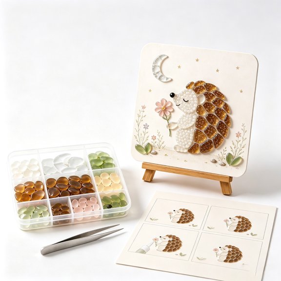DIY Art Kit, Acrylic Picture Set, Sticker Painting Decor, Complete Craft Supplies and Quality Lasting Build for Family Activities, Classroom Projects and Holiday Crafts.