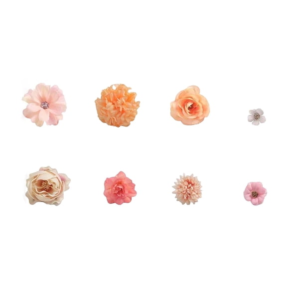 DIY Artificial Flowers 80pcs Set Multi Color Faux Roses for Bouquet Decoration and Hair Accessories Forest Style Floral Craft Supplies Orange