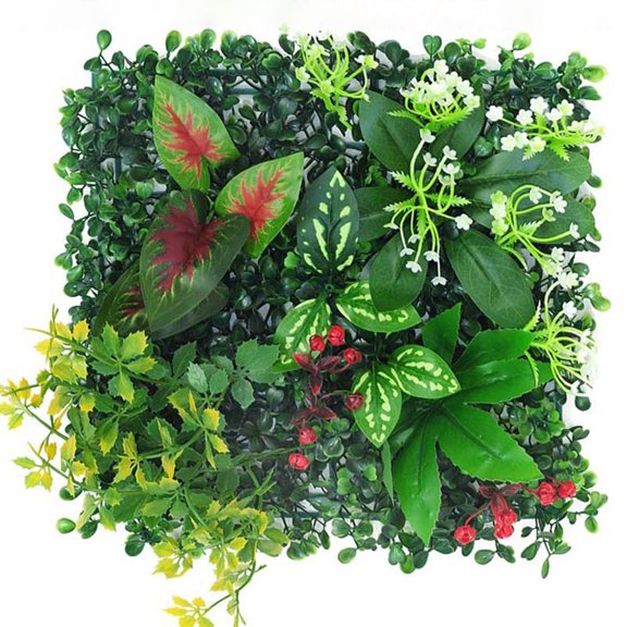 DIY Artificial Plant Wall Panel Durable Lifelike Simulation Maple Plant Sheet Green No Watering Fake Green Grass Mat