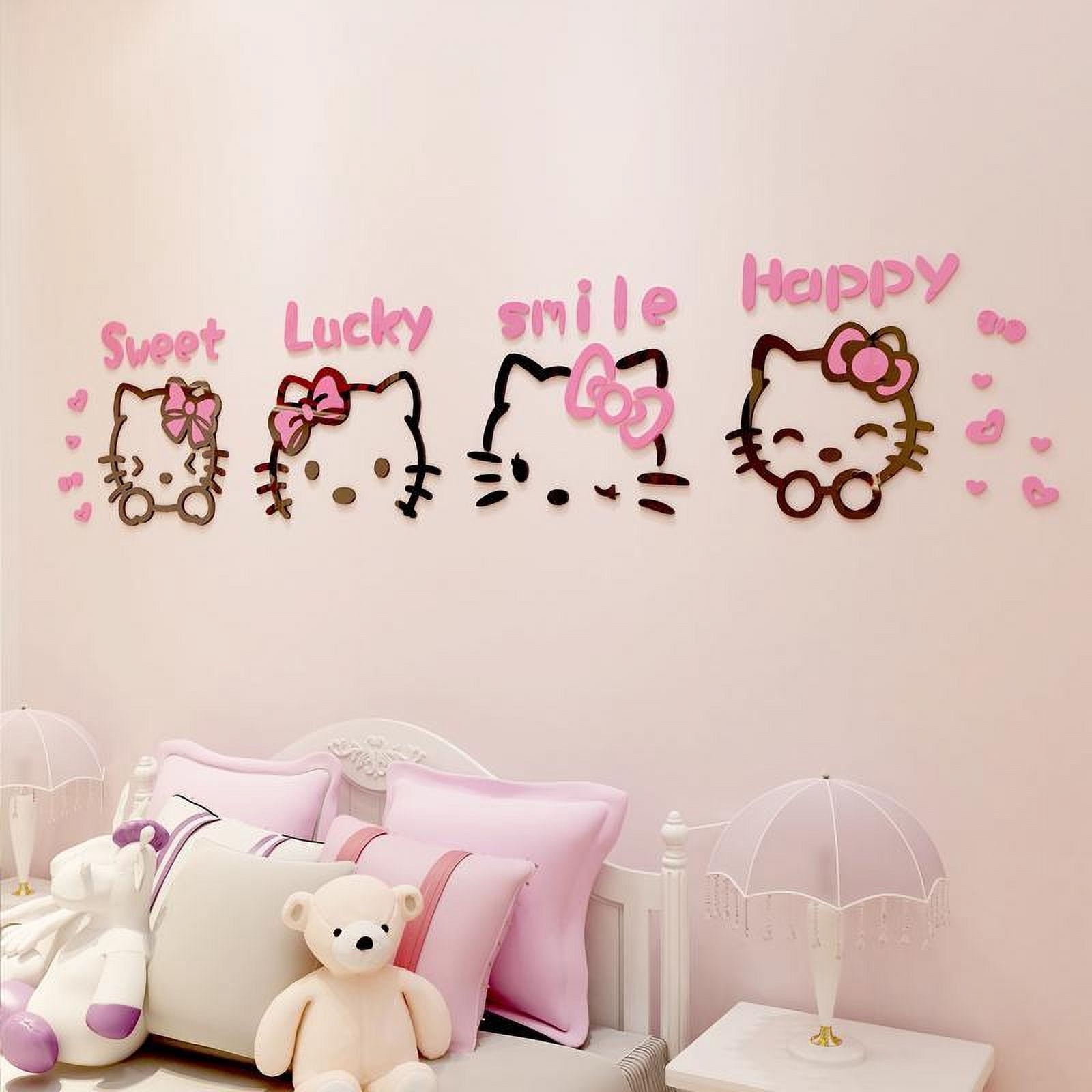 DIY Assemble Cartoon Sanrio Wall Sticker Acrylic Crystal 3D Cute Hello