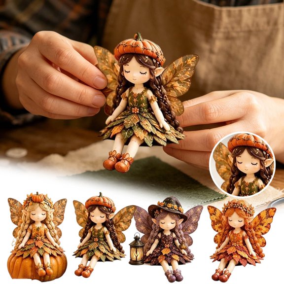DIY Autumn Fairy Sewing Craft Kit, Patchwork Plush Doll Making Set for Kids and Beginners, Complete with Pre-Cut Fabric, Thread, Needles, Scissors, and Instructions