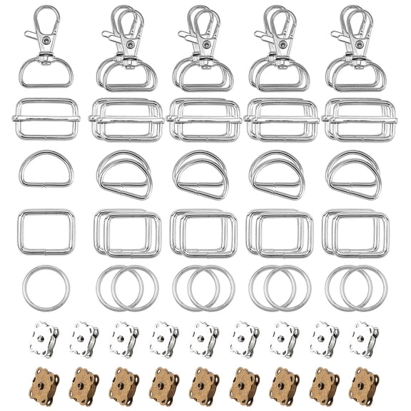 DIY Bags Accessories Iron Bags Buckle D Rings Swivel Lobster Claw Clasps O Rings Purse Snap Clasps Mixed Color 70pcs/set