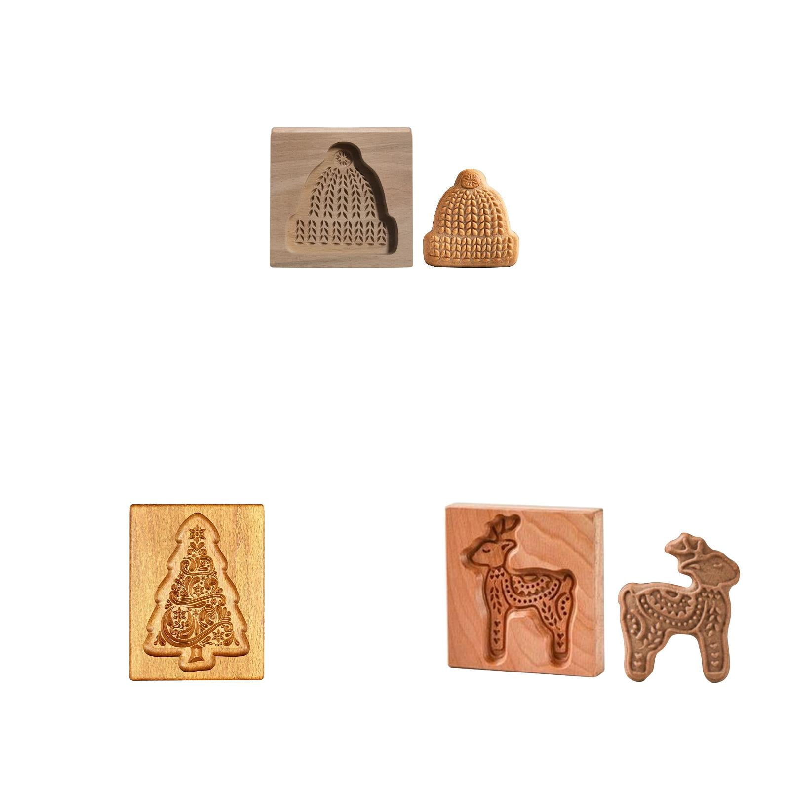 DIY Baking Moulds Wooden Cookie Cookie Waterslide Sealer Quick Tray