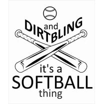 DIY Baseball Bats Wall Art Decal Design | 20" x 24" Softball Quotes Removable Home Wall Sticker Black | Dirt And Bling It's A Softball Thing - Stick And Peel Kids Bedroom Living Room Decoration