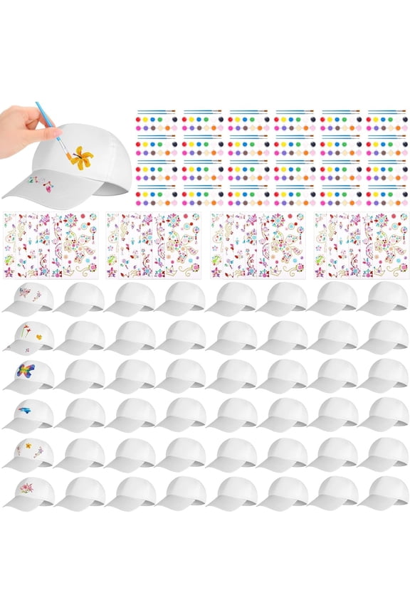 DIY Baseball Caps Hats Adjustable  Ball Cap White Painting Baseball Caps for Outdoor