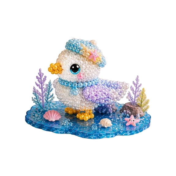 DIY Bead Craft Kit 3D Animal Figure Beading Set with Acrylic Seed Beads Elastic Thread Base Accessories for Adults