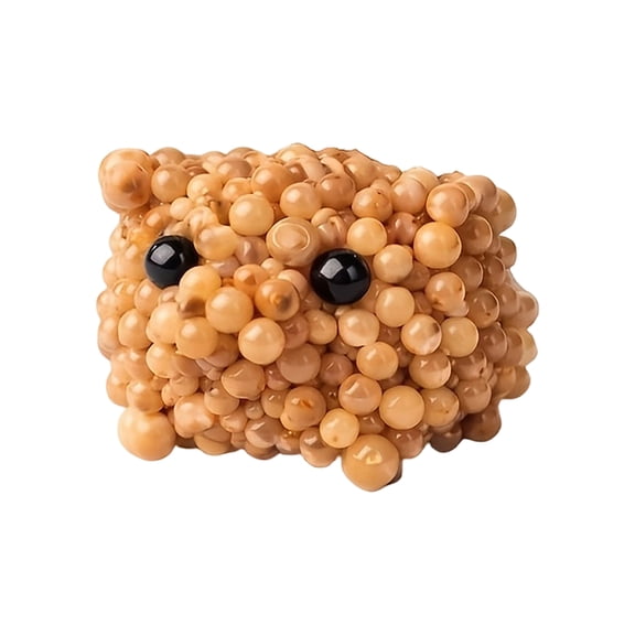DIY Bead Kit Animal Figure Beading Set for Handmade Cube Pig Ornament Craft Project with Assorted Beads and Thread