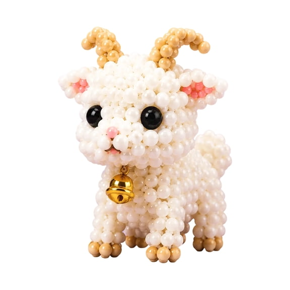 DIY Bead Kit, Calming 3D Beaded Sheep Craft Set, Mindful Stress Relief Handmade Project for Adults, Cute Animal Kit