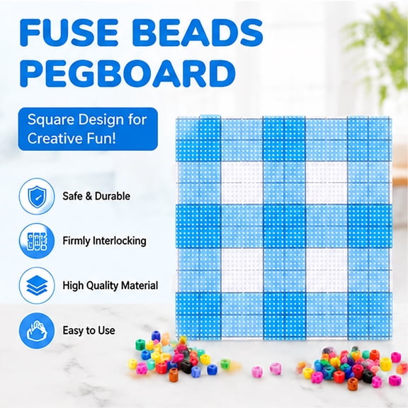 DIY Bead Peg Boards Pixel Art Craft Beadwork Board for Adult Fuse Beads Activity Grid