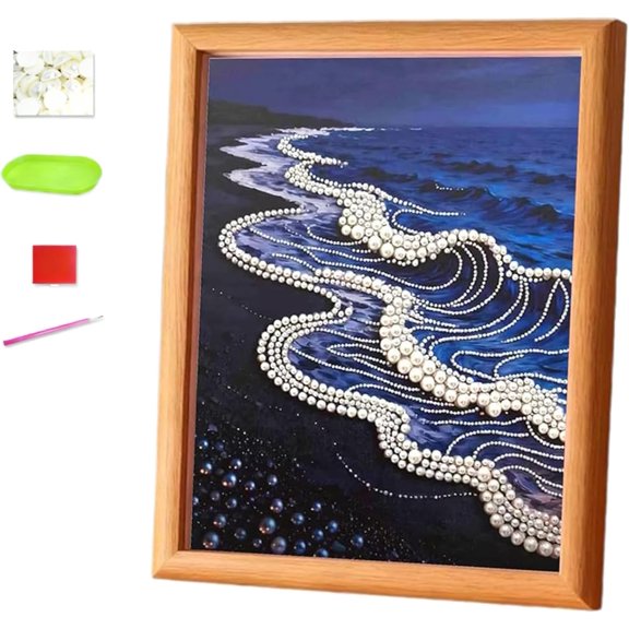 DIY Beaded Art Kit - Castle Pearl Painting, 8.66 in DIY 3D Pearl Painting Kit, for Holiday Home Decoration, Art and Crafts