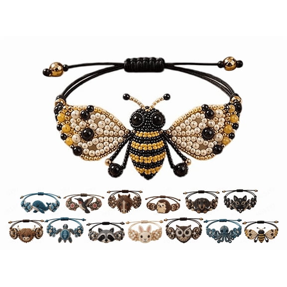 DIY Beaded Bee Bracelet Making Kit, Beginner Friendly Beaded Bracelet Craft, Adjustable Drawstring Bracelet Making Kit for DIY Jewelry Lovers